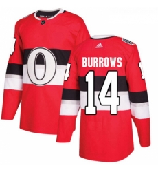 Youth Adidas Ottawa Senators 14 Alexandre Burrows Authentic Red 2017 100 Classic NHL Jersey 