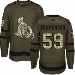 Youth Adidas Ottawa Senators 59 Alex Formenton Premier Green Salute to Service NHL Jersey 