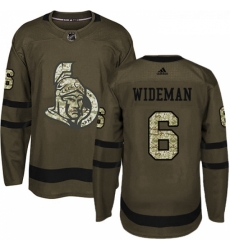 Youth Adidas Ottawa Senators 6 Chris Wideman Premier Green Salute to Service NHL Jersey 