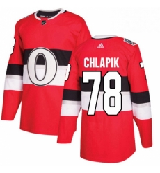 Youth Adidas Ottawa Senators 78 Filip Chlapik Authentic Red 2017 100 Classic NHL Jersey 