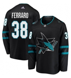 Men San Jose Sharks 38 Mario Ferraro Adidas Breakaway Black Jersey