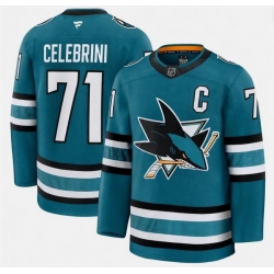 Men San Jose Sharks Macklin Celebrini #71  With C Patch Stitched Hockey Jersey