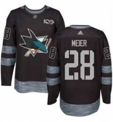 Mens Adidas San Jose Sharks 28 Timo Meier Premier Black 1917 2017 100th Anniversary NHL Jersey 