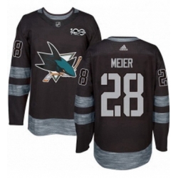 Mens Adidas San Jose Sharks 28 Timo Meier Premier Black 1917 2017 100th Anniversary NHL Jersey 