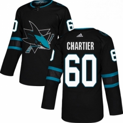 Mens Adidas San Jose Sharks 60 Rourke Chartier Premier Black Alternate NHL Jersey 