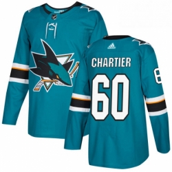 Mens Adidas San Jose Sharks 60 Rourke Chartier Premier Teal Green Home NHL Jersey 