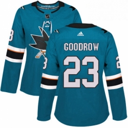 Womens Adidas San Jose Sharks 23 Barclay Goodrow Premier Teal Green Home NHL Jersey 