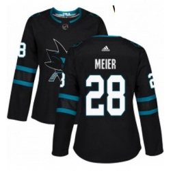 Womens Adidas San Jose Sharks 28 Timo Meier Premier Black Alternate NHL Jersey 