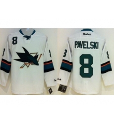 Kids San Jose Sharks 8 Joe Pavelski White NHL Hockey Jersey New Style