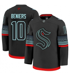 Men Seattle Kraken 10 Matty Beniers Black Alternate Stitched Hockey Jersey