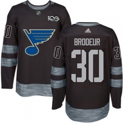 Blues #30 Martin Brodeur Black 1917 2017 100th Anniversary Stitched NHL Jersey