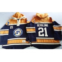 St. Louis Blues 21 Patrik Berglund Navy Blue Gold Sawyer Hooded Sweatshirt Stitched Jersey