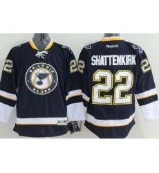 St. Louis Blues #22 Kevin Shattenkirk Dark Blue Third Stitched NHL Jersey