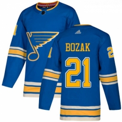 Youth Adidas St Louis Blues 21 Tyler Bozak Authentic Navy Blue Alternate NHL Jersey 