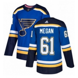 Youth Adidas St Louis Blues 61 Wade Megan Authentic Royal Blue Home NHL Jersey 