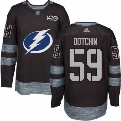 Mens Adidas Tampa Bay Lightning 59 Jake Dotchin Authentic Black 1917 2017 100th Anniversary NHL Jersey 