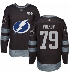 Mens Adidas Tampa Bay Lightning 79 Alexander Volkov Authentic Black 1917 2017 100th Anniversary NHL Jersey 