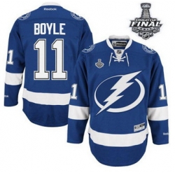 Tampa Bay Lightning #11 Brian Boyle Blue 2015 Stanley Cup Stitched NHL Jersey