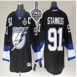 Tampa Bay Lightning #91 Steven Stamkos Black 2015 Stanley Cup Stitched NHL Jersey