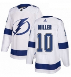 Youth Adidas Tampa Bay Lightning 10 JT Miller Authentic White Away NHL Jersey 