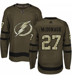 Youth Adidas Tampa Bay Lightning 27 Ryan McDonagh Authentic Green Salute to Service NHL Jersey 