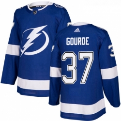 Youth Adidas Tampa Bay Lightning 37 Yanni Gourde Authentic Royal Blue Home NHL Jersey 