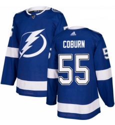 Youth Adidas Tampa Bay Lightning 55 Braydon Coburn Authentic Royal Blue Home NHL Jersey 