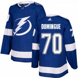 Youth Adidas Tampa Bay Lightning 70 Louis Domingue Authentic Royal Blue Home NHL Jerse