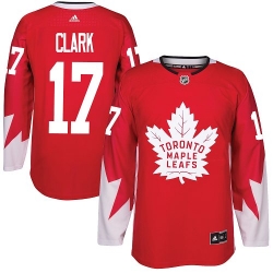 Maple Leafs #17 Wendel Clark Red Alternate Stitched NHL Jersey