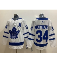 Men Toronto Maple Leafs 34 Auston Matthews White Adidas Jersey