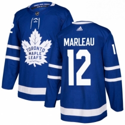 Mens Adidas Toronto Maple Leafs 12 Patrick Marleau Authentic Royal Blue Home NHL Jersey 