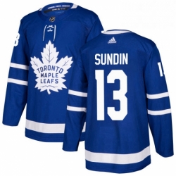 Mens Adidas Toronto Maple Leafs 13 Mats Sundin Premier Royal Blue Home NHL Jersey 