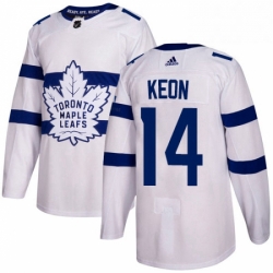 Mens Adidas Toronto Maple Leafs 14 Dave Keon Authentic White 2018 Stadium Series NHL Jersey 