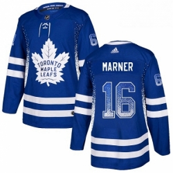 Mens Adidas Toronto Maple Leafs 16 Mitchell Marner Authentic Blue Drift Fashion NHL Jersey 