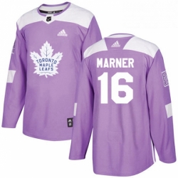 Mens Adidas Toronto Maple Leafs 16 Mitchell Marner Authentic Purple Fights Cancer Practice NHL Jersey 