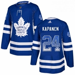 Mens Adidas Toronto Maple Leafs 24 Kasperi Kapanen Authentic Blue Drift Fashion NHL Jersey 