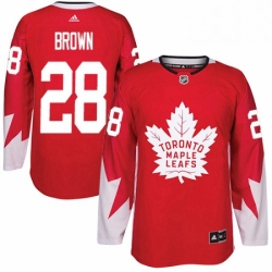 Mens Adidas Toronto Maple Leafs 28 Connor Brown Authentic Red Alternate NHL Jersey 