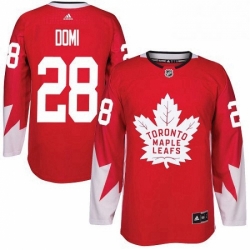 Mens Adidas Toronto Maple Leafs 28 Tie Domi Premier Red Alternate NHL Jersey 