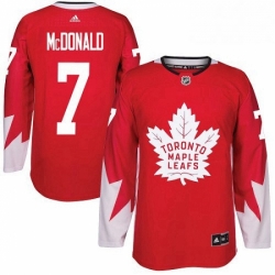 Mens Adidas Toronto Maple Leafs 7 Lanny McDonald Authentic Red Alternate NHL Jersey 