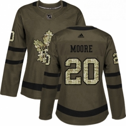 Womens Adidas Toronto Maple Leafs 20 Dominic Moore Authentic Green Salute to Service NHL Jersey 