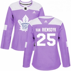 Womens Adidas Toronto Maple Leafs 25 James Van Riemsdyk Authentic Purple Fights Cancer Practice NHL Jersey 