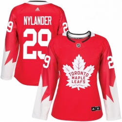 Womens Adidas Toronto Maple Leafs 29 William Nylander Authentic Red Alternate NHL Jersey 