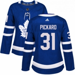 Womens Adidas Toronto Maple Leafs 31 Calvin Pickard Authentic Royal Blue Home NHL Jersey 