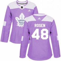 Womens Adidas Toronto Maple Leafs 48 Calle Rosen Authentic Purple Fights Cancer Practice NHL Jersey 