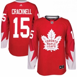 Youth Adidas Toronto Maple Leafs 15 Adam Cracknell Authentic Red Alternate NHL Jersey 