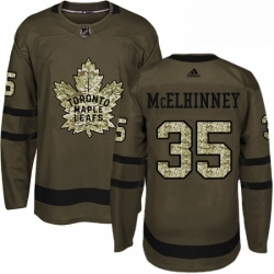 Youth Adidas Toronto Maple Leafs 35 Curtis McElhinney Authentic Green Salute to Service NHL Jersey 