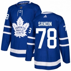 Youth Adidas Toronto Maple Leafs 78 Rasmus Sandin Authentic Royal Blue Home NHL Jersey 