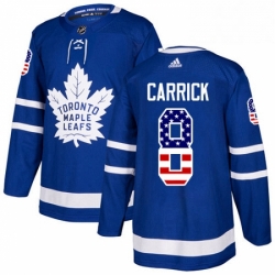 Youth Adidas Toronto Maple Leafs 8 Connor Carrick Authentic Royal Blue USA Flag Fashion NHL Jersey 