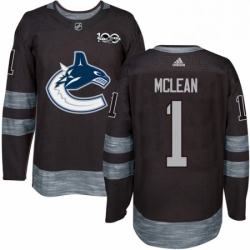 Mens Adidas Vancouver Canucks 1 Kirk Mclean Authentic Black 1917 2017 100th Anniversary NHL Jersey 