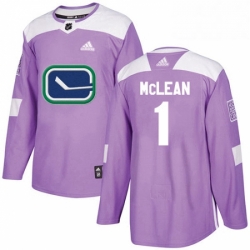 Mens Adidas Vancouver Canucks 1 Kirk Mclean Authentic Purple Fights Cancer Practice NHL Jersey 